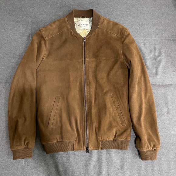 Etro Other - Etro Suede Goatskin Bomber Brown Jacket M size NEW without tags